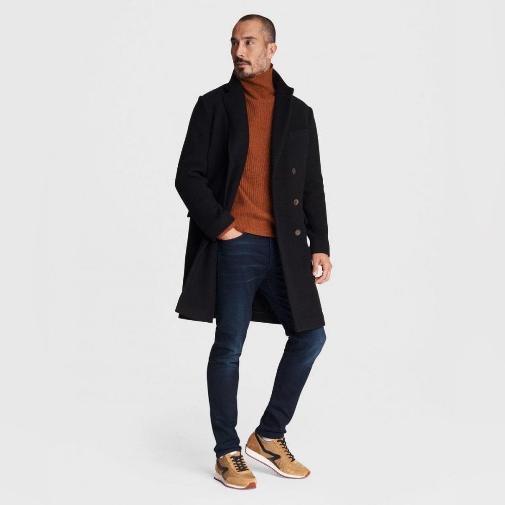 RAG & BONE Black Wool Hatchet Double-breasted Coat